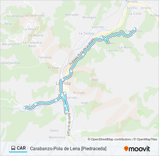 CAR bus Mapa de línia