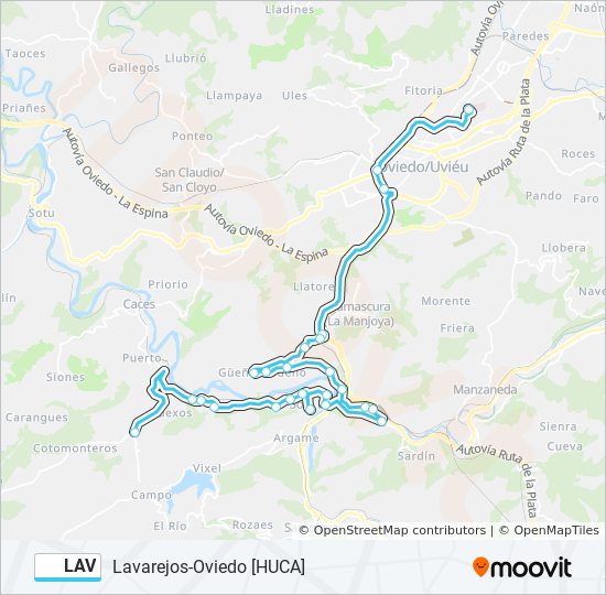 LAV bus Mapa de línia