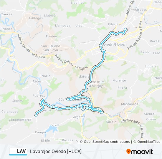 Mapa de LAV de autobús