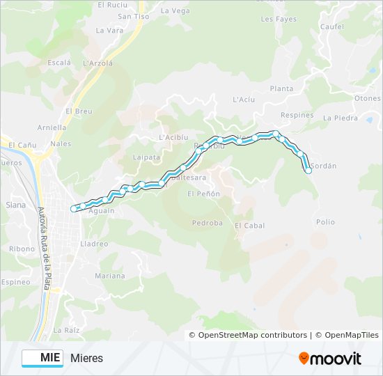 Mapa de MIE de autobús