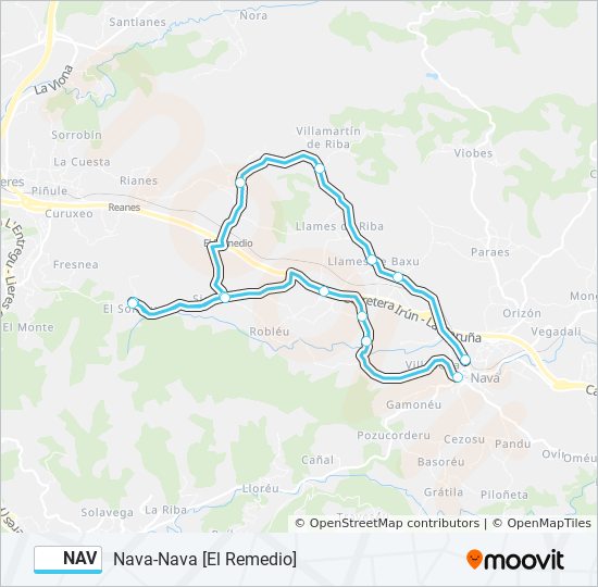 NAV bus Mapa de línia