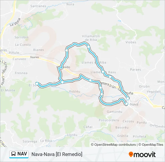 NAV Bus Line Map