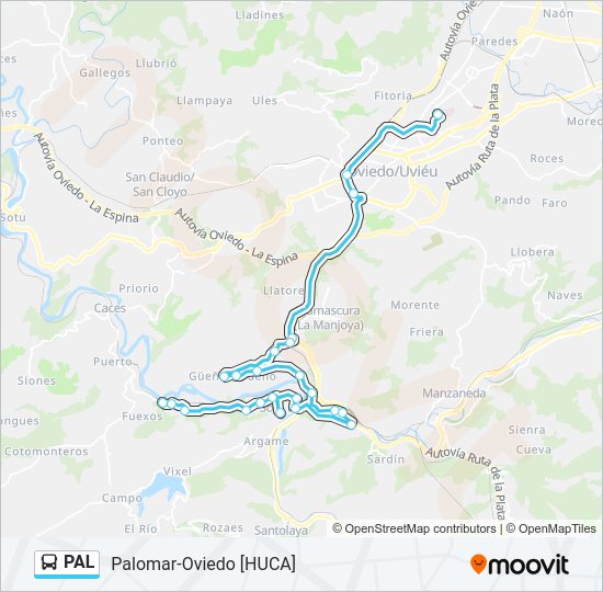 Mapa de PAL de autobús