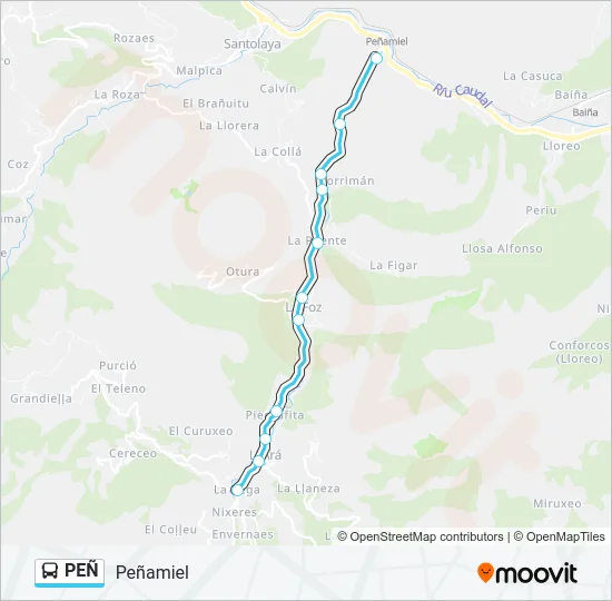 PEÑ Bus Line Map