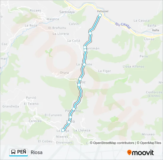 PEÑ Bus Line Map