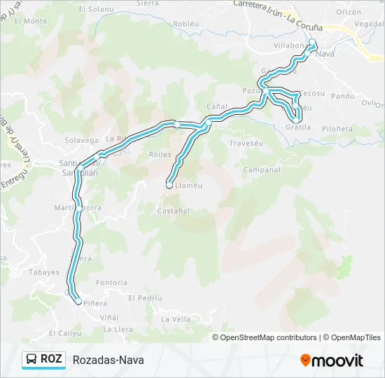 ROZ Bus Line Map