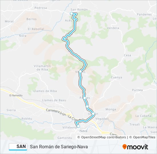 Mapa de SAN de autobús