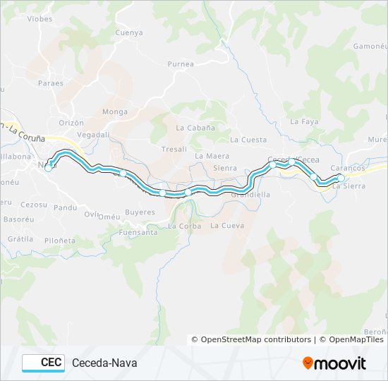 CEC bus Mapa de línia