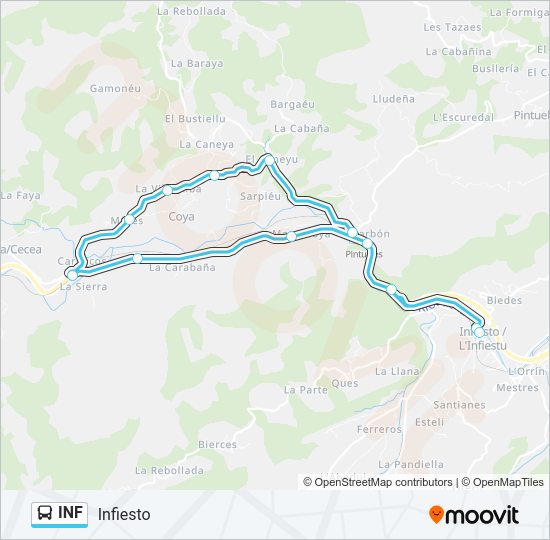 Mapa de INF de autobús
