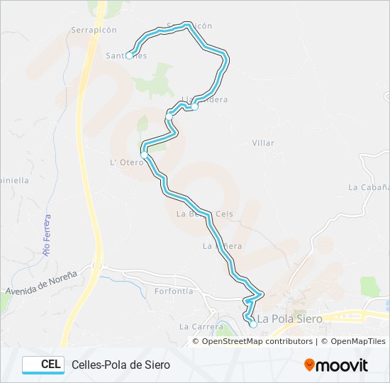 Mapa de CEL de autobús