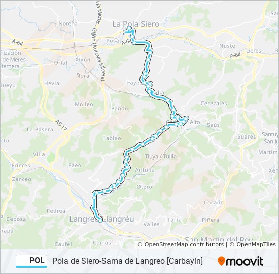 POL bus Mapa de línia