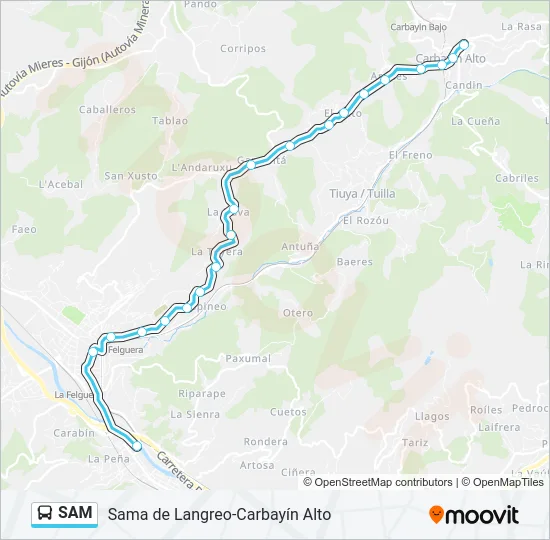 SAM Bus Line Map