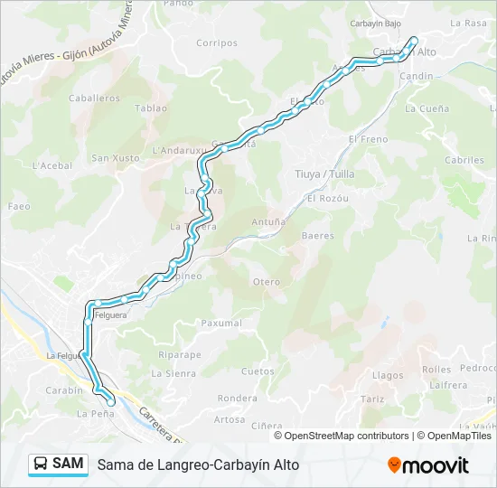 SAM Bus Line Map