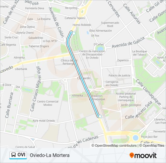 Mapa de OVI de autobús