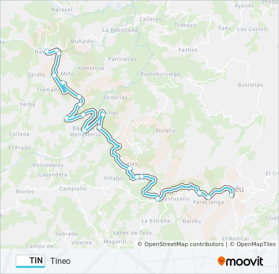 TIN bus Mapa de línia