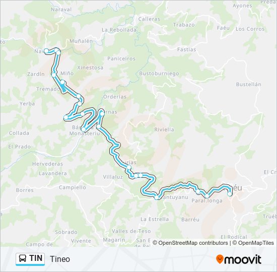 TIN bus Mapa de línia