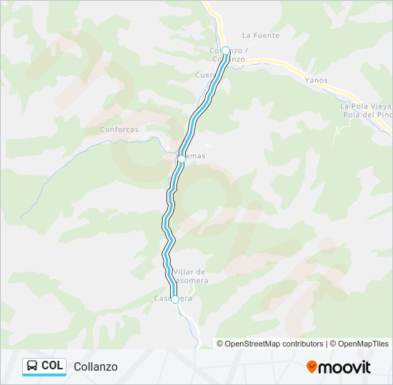 Mapa de COL de autobús