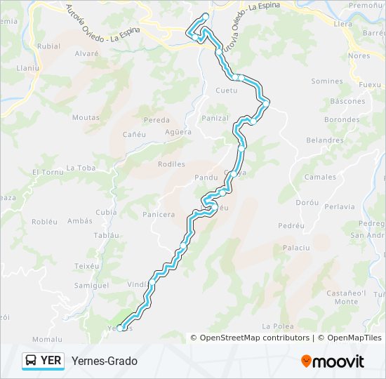 YER bus Line Map