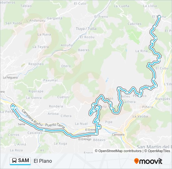 Mapa de SAM de autobús