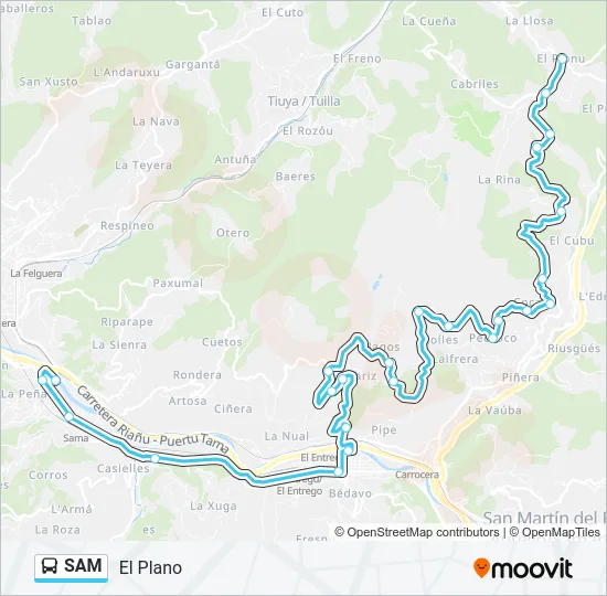 SAM Bus Line Map