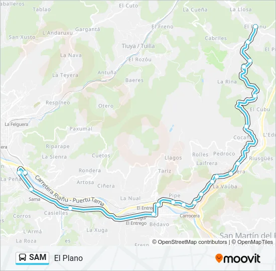 SAM Bus Line Map