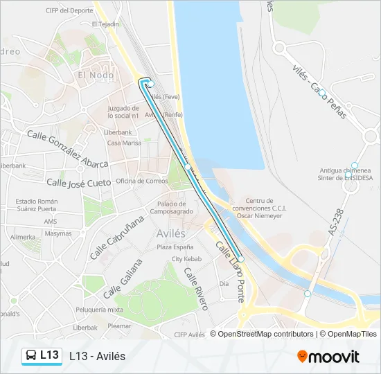 L13 Bus Line Map
