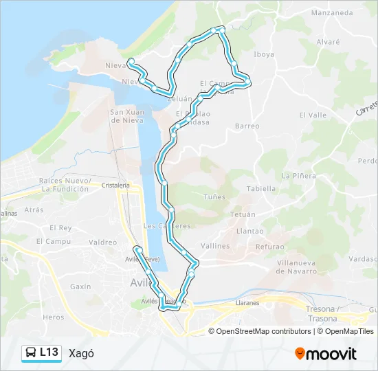 L13 Bus Line Map