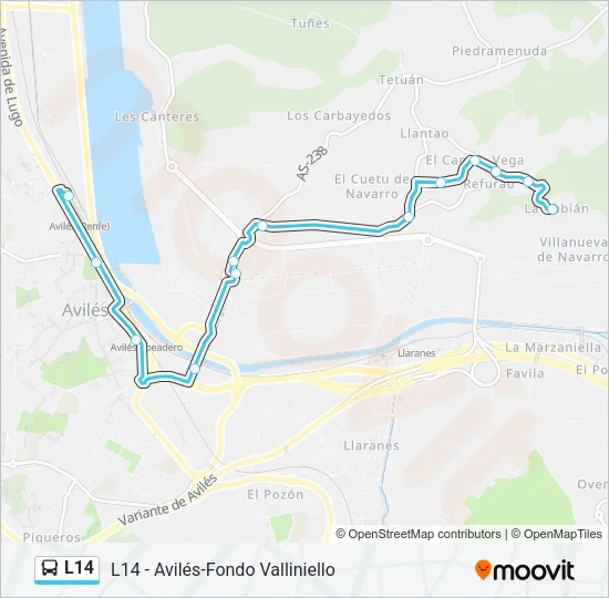 L14 Bus Line Map