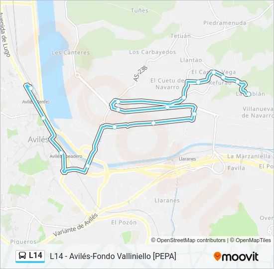 L14 Bus Line Map