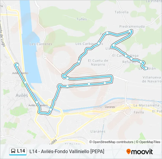 L14 Bus Line Map