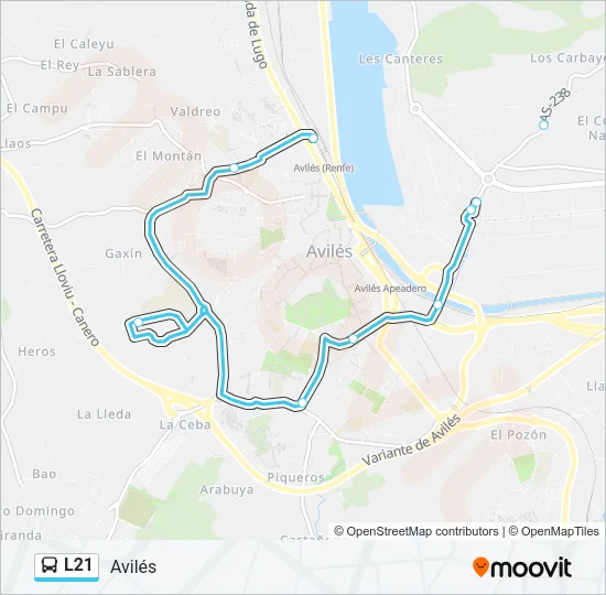 L21 Bus Line Map