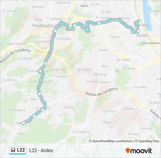 L22 Bus Line Map