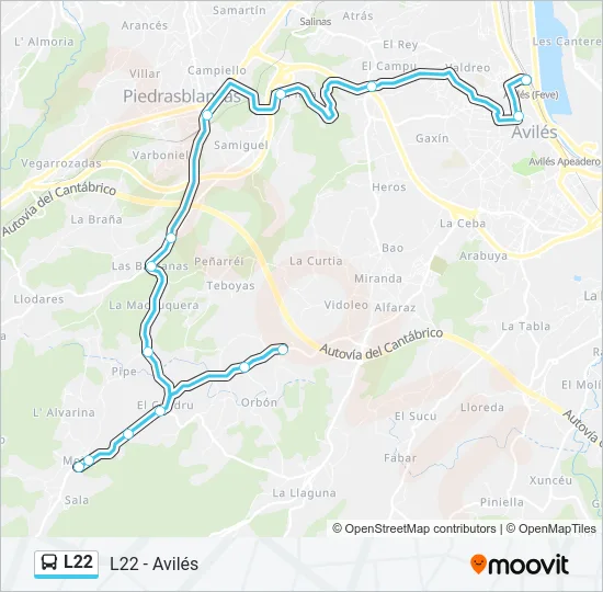 L22 Bus Line Map