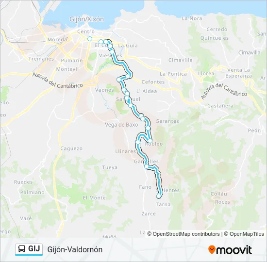 GIJ Bus Line Map