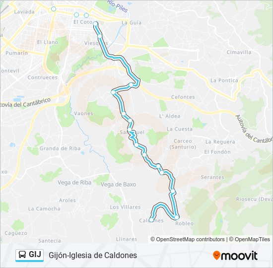 GIJ bus Mapa de línia