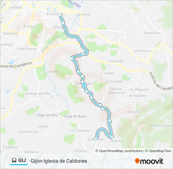 GIJ Bus Line Map