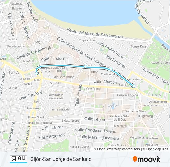 GIJ bus Mapa de línia