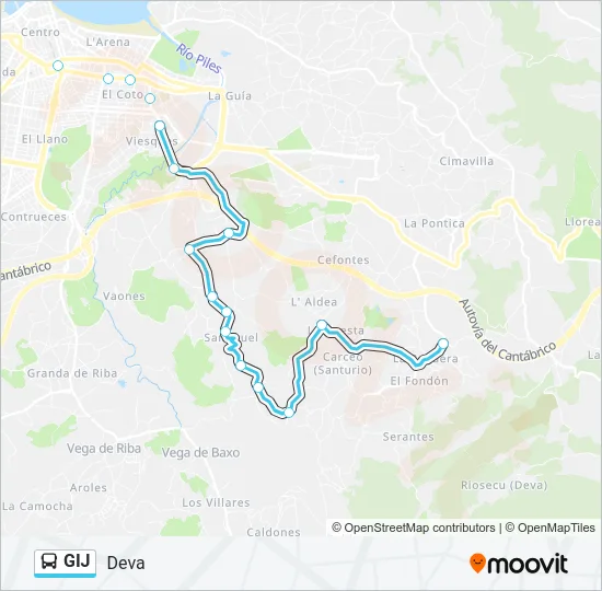 GIJ Bus Line Map