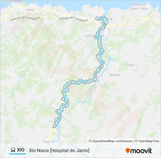 XIO Bus Line Map