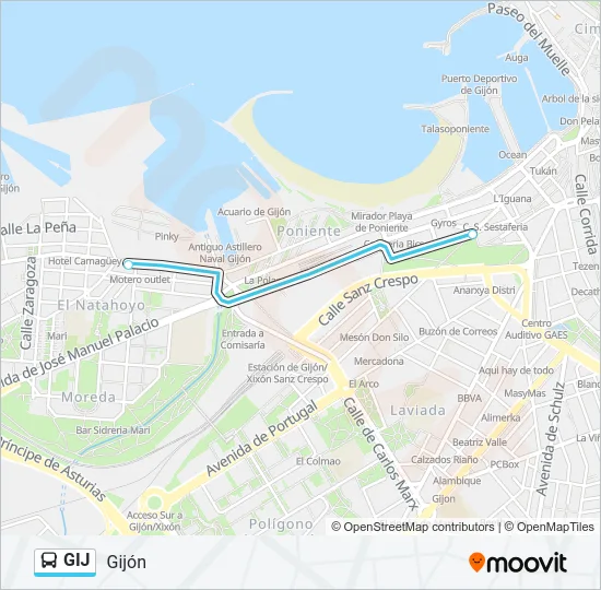 GIJ Bus Line Map
