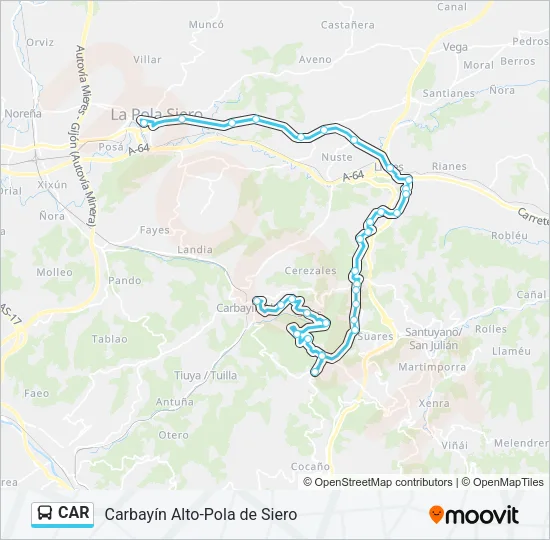CAR Bus Line Map