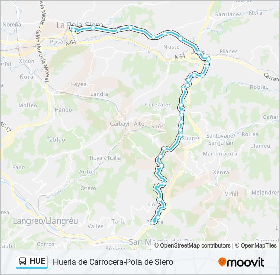 Mapa de HUE de autobús