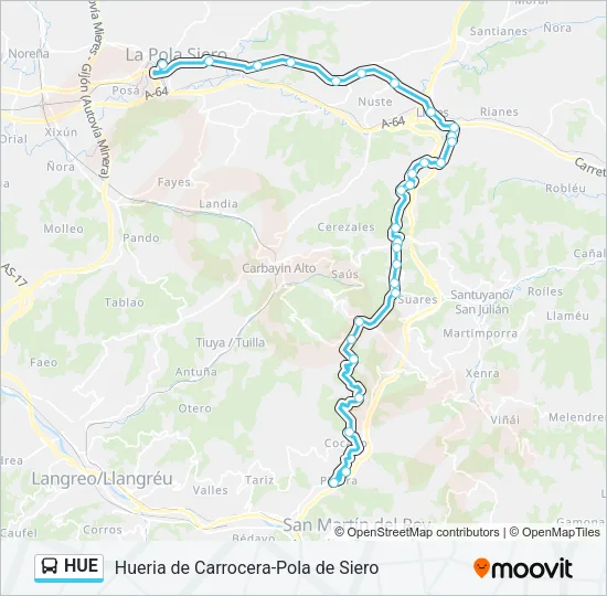 HUE Bus Line Map