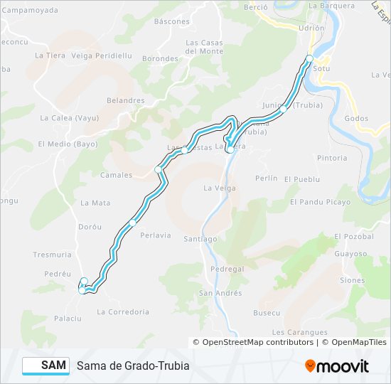SAM bus Line Map