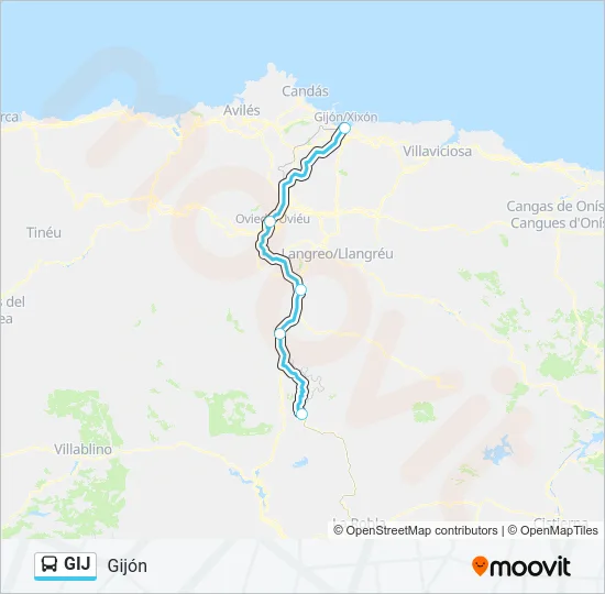 GIJ Bus Line Map