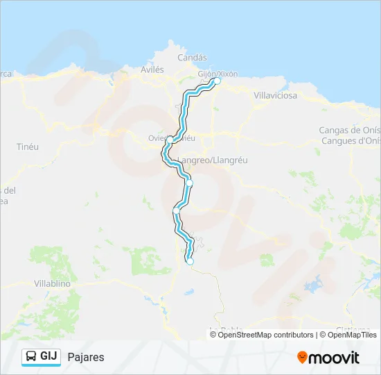 GIJ Bus Line Map