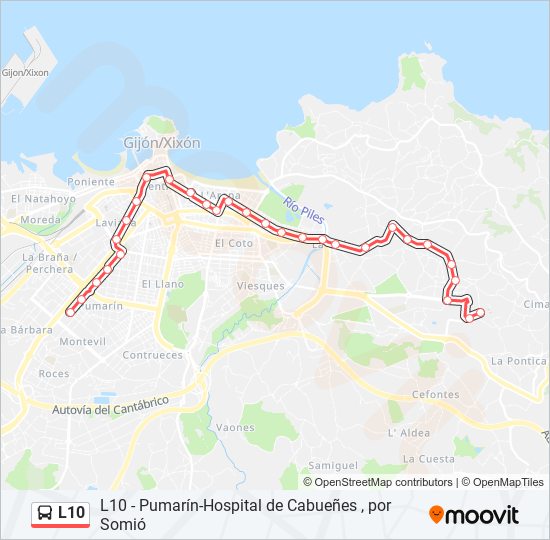 L10 bus Mapa de línia