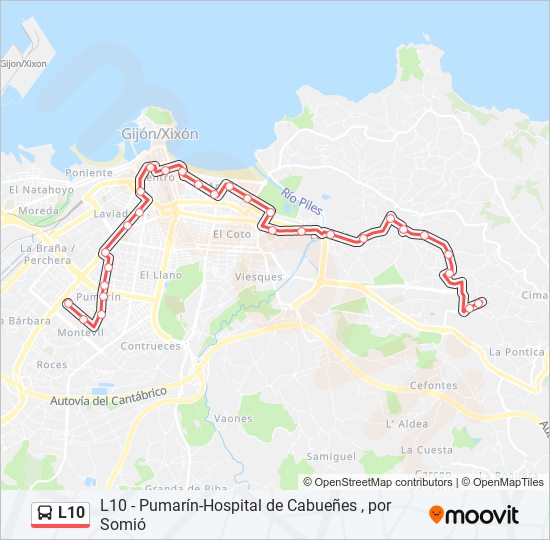 L10 bus Mapa de línia