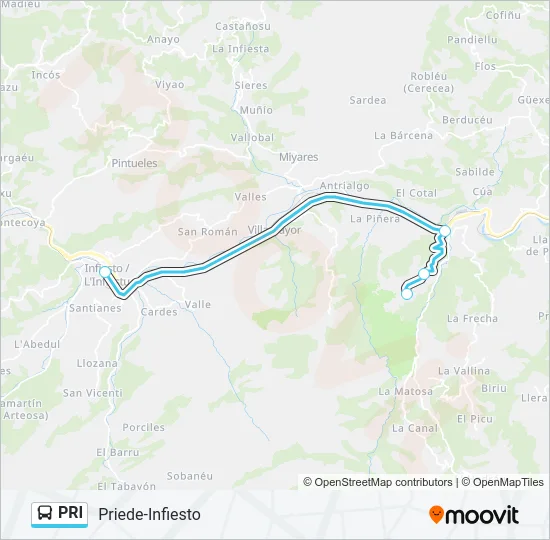 PRI Bus Line Map