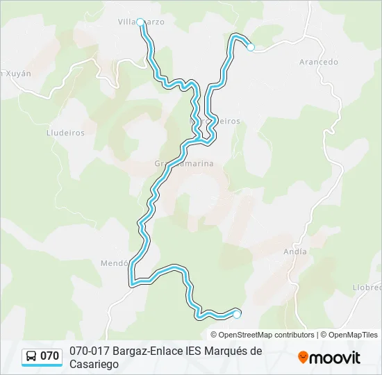 070 Bus Line Map
